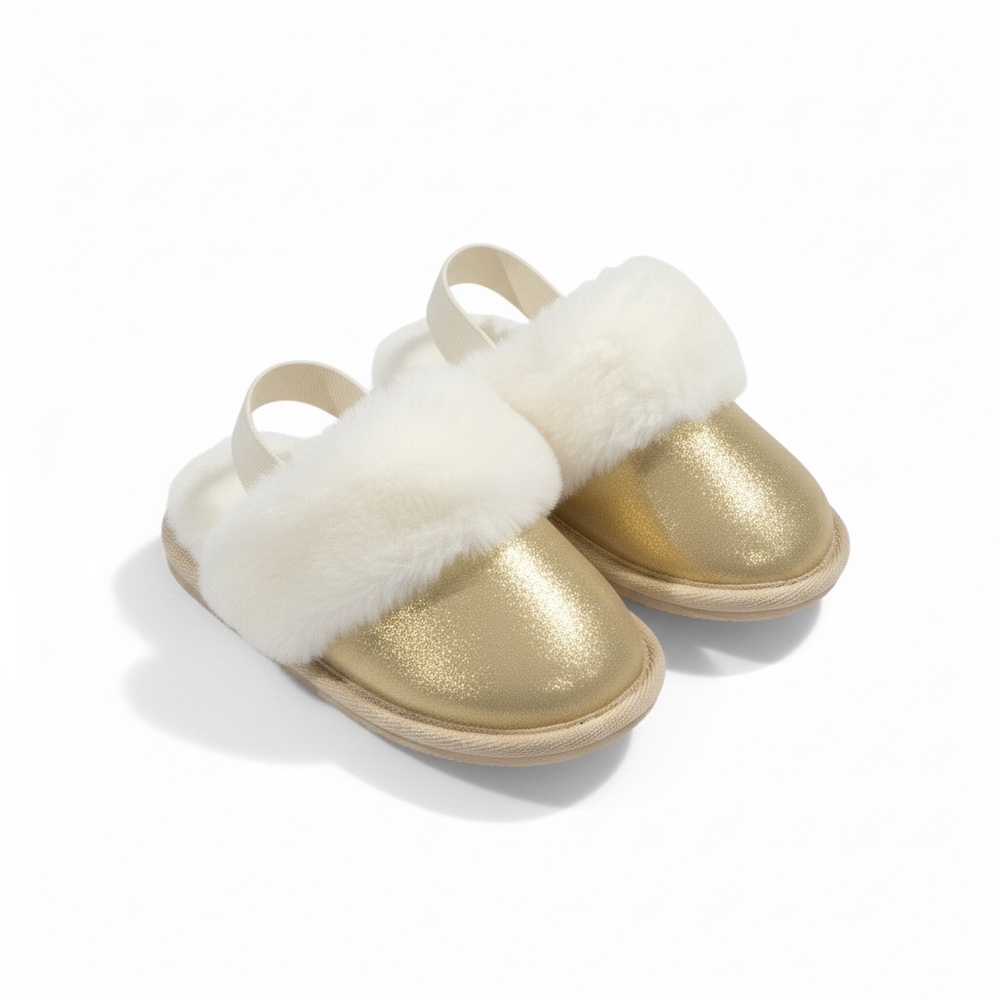 Gold and White Toddler Slipper - Picture 2 of 2